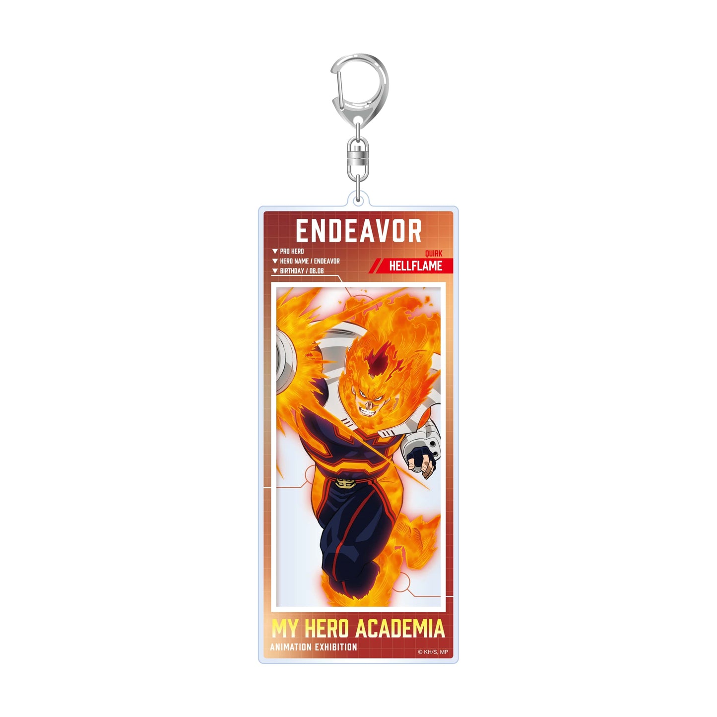 My Hero Academia_Animation Exhibition – All-Out War Arc Acrylic BIG Tag Acrylic Keychain  -  Endeavor