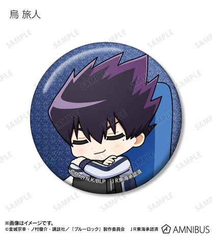 BLUE LOCK_Trading Chibi Character Glitter Can Badge Napping on the Shinkansen ver. [Blind Bag Total 14 Types]