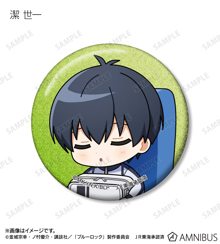 BLUE LOCK_Trading Chibi Character Glitter Can Badge Napping on the Shinkansen ver. [Blind Bag Total 14 Types]