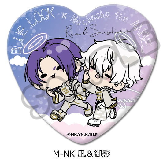 BLUE LOCK_Heart-Shaped Can Badge  -  Seishiro Nagi & Reo Mikage