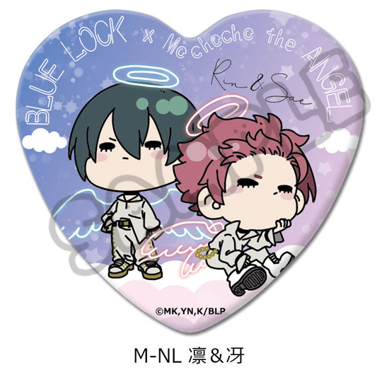 BLUE LOCK_Heart-Shaped Can Badge  -  Rin Itoshi & Sae Itoshi